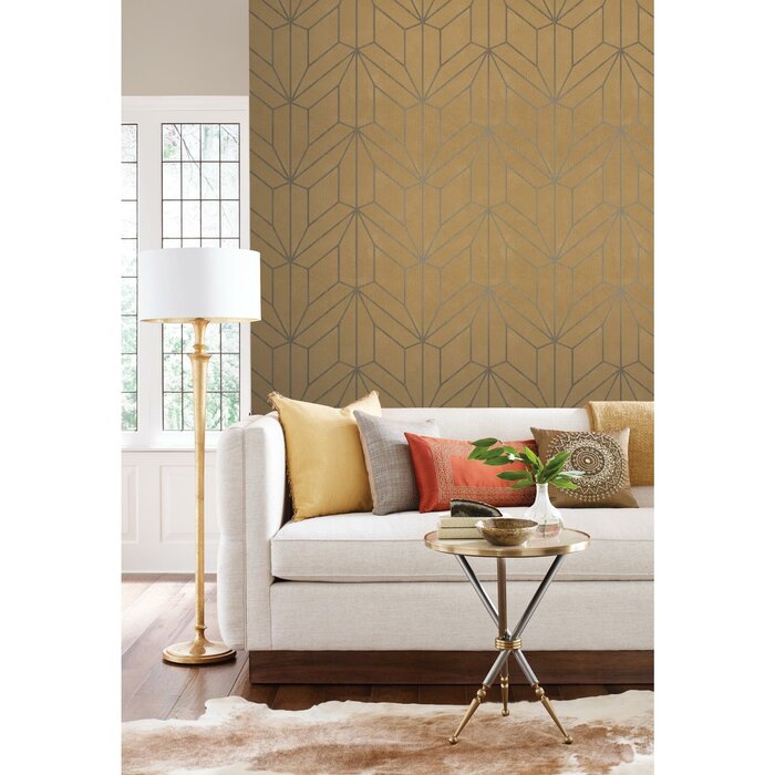 York Wallcoverings Geometric Roll & Reviews | Wayfair